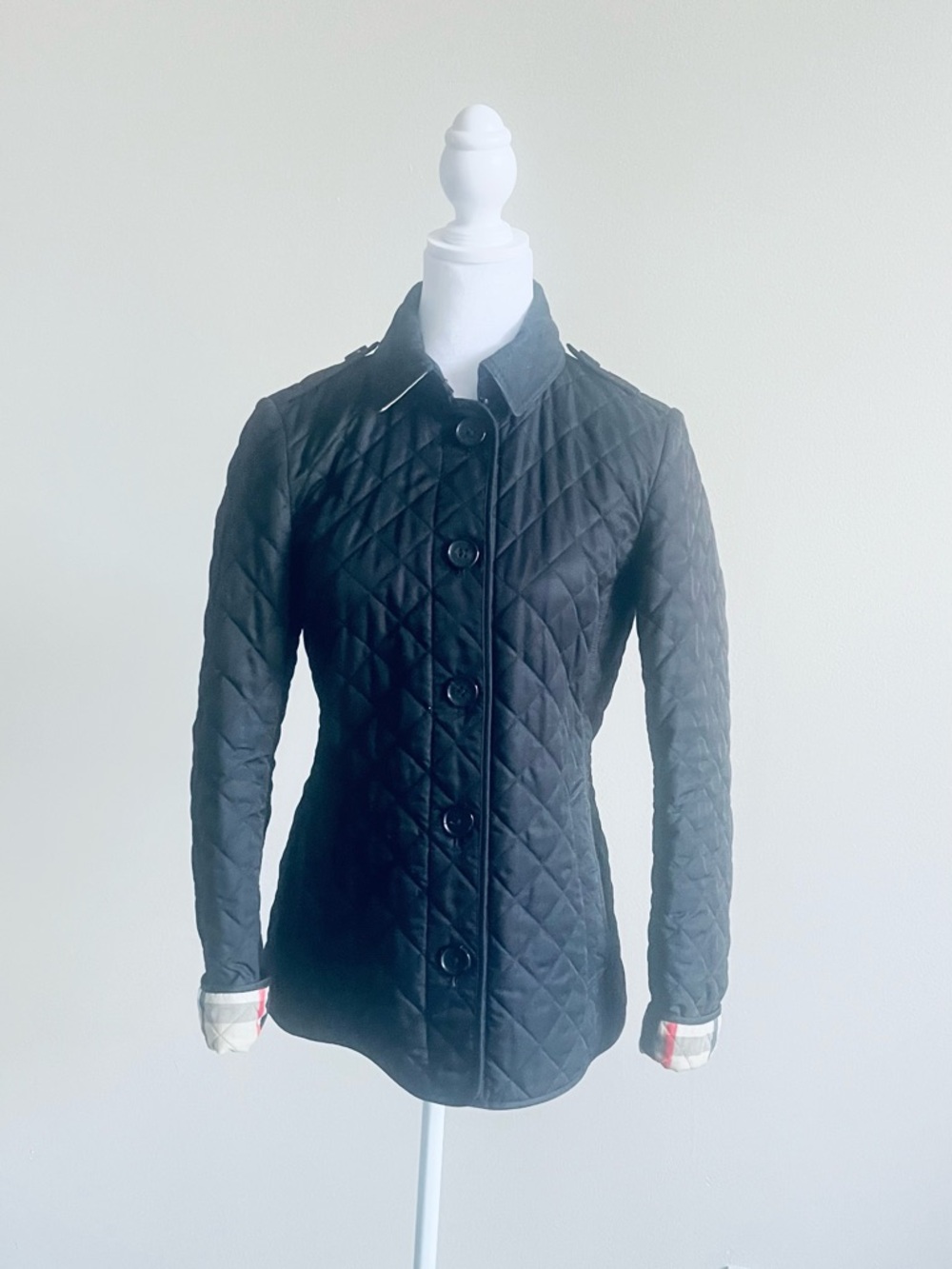 Burberry Black Quilted Button-Front Jacket